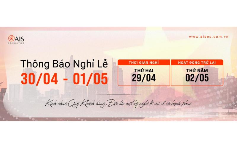 AIS THÔNG BÁO LỊCH NGHỈ LỄ 30/4 - 1/5