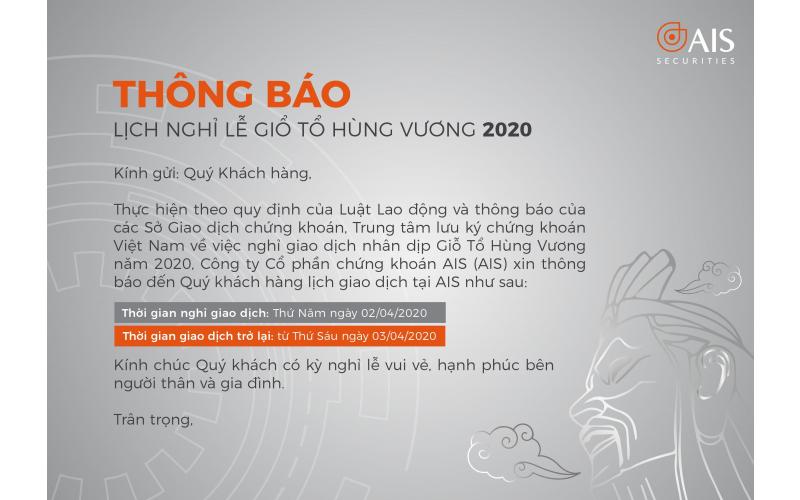 Thông báo lịch nghỉ Lễ Giỗ Tổ Hùng Vương năm 2020