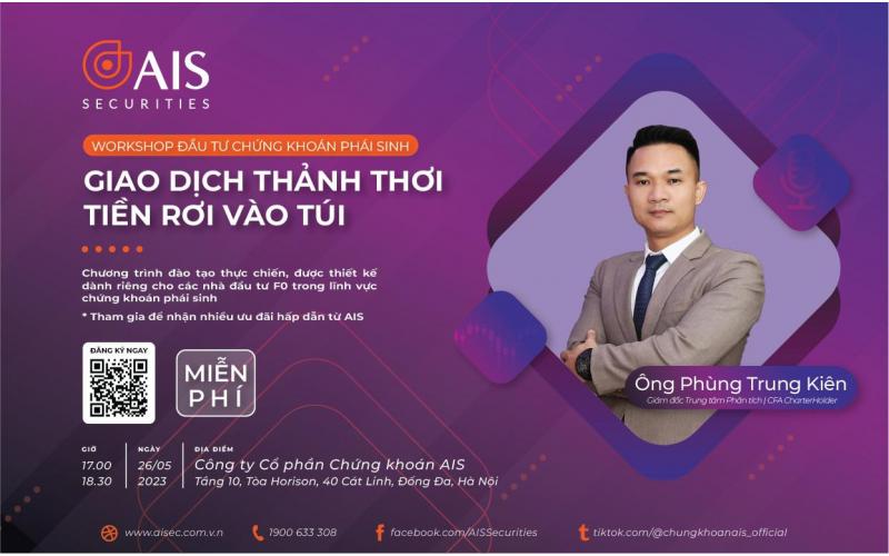 WORKSHOP ĐẦU TƯ CHỨNG KHOÁN PHÁI SINH "GIAO DỊCH THẢNH THƠI - TIỀN RƠI VÀO TÚI" DÀNH CHO NĐT F0