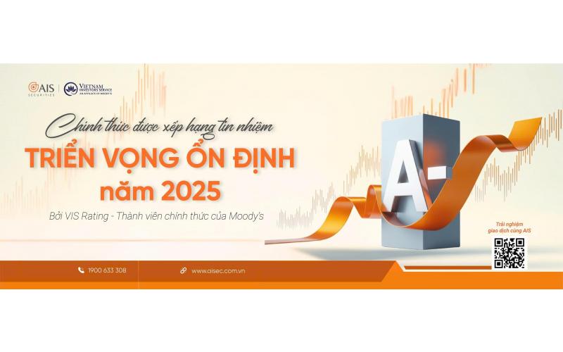 Chứng khoán AIS được VIS Rating - An Affiliate of Moody’s - xếp hạng tín nhiệm A- với triển vọng ổn định: Minh chứng cho sự phát triển độc lập và bền vững